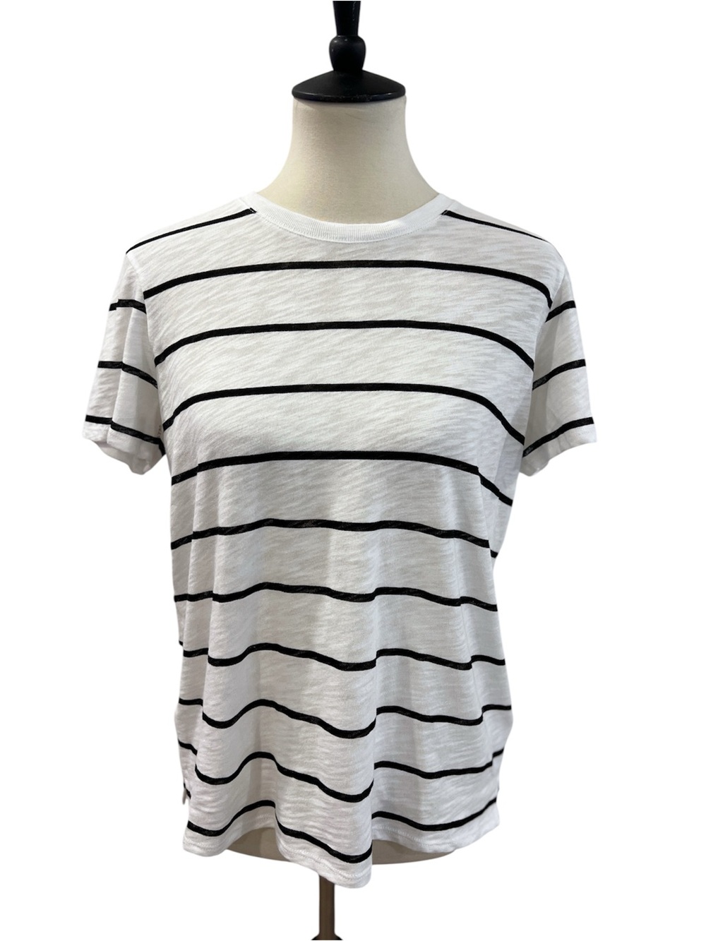 ATM Anthony Thomas Mellilo Short Sleeve Striped Schoolboy Tee Burnout Sz L‎ NEW
